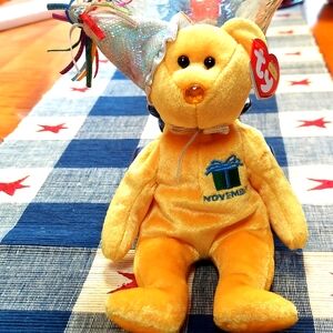 Ty Beanie Baby November Birthday Bear